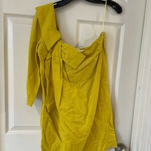 See By Chloe One Shoulder Mustard Dress